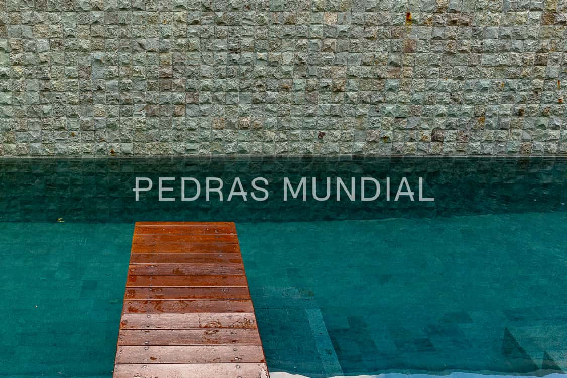 HIJAU RÚSTICA 2 Pedra Hijau Rústica revestimento para parede de piscina